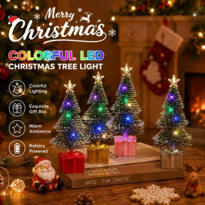 Mini Colorful Glowing Christmas Tree Night Light Christmas Atmosphere Light Ornament Home Xmas Decor