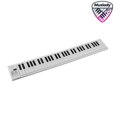MUSLADY Đàn Piano điện tử có thể gập lại 61 phím Bàn phím đàn piano điện tử đa chức năng có màn hình LED Pin sạc tích hợp Nhạc cụ cầm tay Đàn piano kỹ thuật số có túi đựng cho người mới bắt đầu