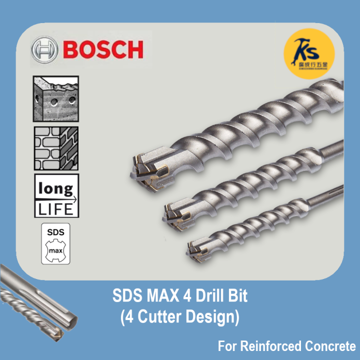 Foret à Percussion Bosch SDS MAX-4 – 24,0 X 400 X 520 Mm – Réf 2608833964