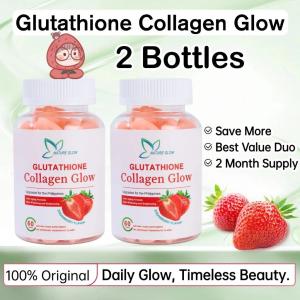 Nature Glow Glutathione Collagen Glow Gummies - Skin Whitening & Brightening Deep Hydration Anti-Aging Support Immune & Skin Defense Dietary Supplement 60 Gummies Strawberry Flavor.- 100% Original