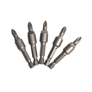 5 Piece Crossing Tip Screwdriver Bits Set With Quick Release Connector Durable Steel Construction For Secure Fastening