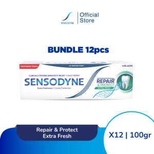 Sensodyne Toothpaste Pasta Gigi Sensitif Repair & Protect Extra Fresh 12x100gr [12 PCS]