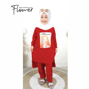 Setelan Tunik Anak Over Size Flower LISFASHION 12