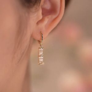 【COD】Lucky Pretty Trendy Resin Opal Bamboo Hoop Earrings Classy Chinese Style Ears Long Dangle Earring For Women Lady Statement Jewelry Gift Accessories
