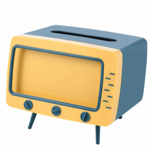 OWTWO Multifunctional Tissue Box Holder Creative Desktop Retro TV Tissue Box Cover Cute Accessory Napkin Storage Box Living Room