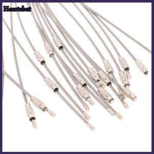 [Heartsbat] 20Pcs Wire Rope Key Chain Stainless Steel Wire Keychain Carabiner Cable Key Ring