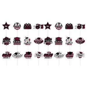 24Pieces Graduation Cake Decoration Cake Toppers Decorative Appetizer Picks Cake Decors Perfect for Festival Occasion