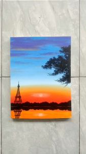 Lukisan Hiasan Dinding Lukisan Kanvas Pemandangan Lukisan Asli Buatan Tangan Motif Senja Eifel Ukuran 30x40cm Dekorasi Dinding Modern 30X40Cm Lukisan Estetika Warna Sunset - Lazada