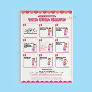 Poster Edukasi Anak WIPE and CLEAN untuk Balita PAUD TK SD | Paket Lengkap Dasar Mengenal Anggota Tubuh | Kertas Ivory 260 gram