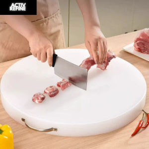 Food Grade Material PE Round Chopping Board Antibacterial Durable Papan Pemotong