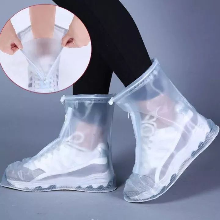 Waterproof Shoe Covers - Anti Slip Silicone Overshoes, Reusable, Easy To Carry - For Rain, Snow, Outdoor Activities (White, XX-Large)