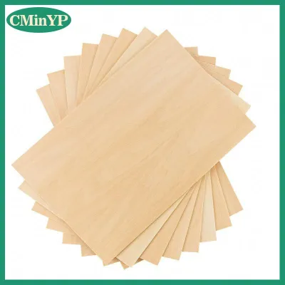 CMinYP 10 tấm Gỗ Basswood 15x10cm-tấm gỗ chưa hoàn thiện mỏng 2mm để làm thủ công & mô hình làm dăm gỗ trang trí