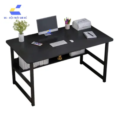 Bàn Làm Việc Bàn Học Có Giá Sách 073 Hiện đại Khung Sắt Hộp 25x25mm Sơn Tĩnh điện Mặt Gỗ MDF Dày 15mm
