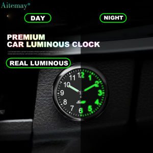 Aitemay Upgrade Car Luminous Clock Air Vent Watch Auto Interior Ornament Stick-on Digital Clock Display