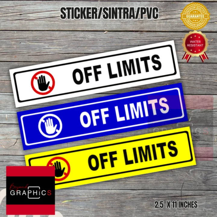 BG Off Limits Sign Sticker (10 x 2.5 inches) Non-Fade Waterproof ...