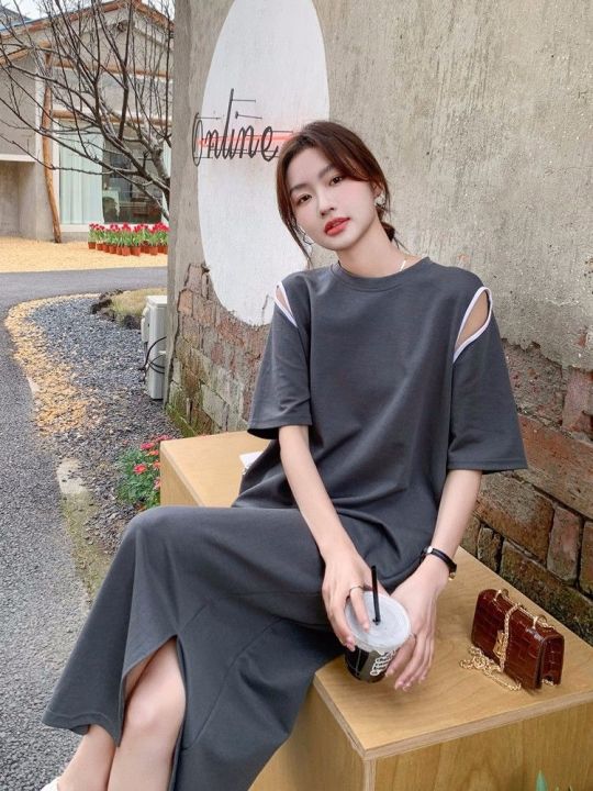 45-150kg】Plus Size Oversized Loose Tshirt Dress for Women Korean