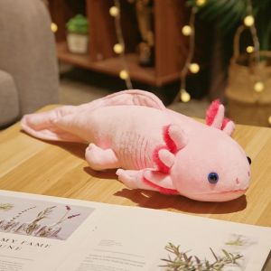 MISSUP 23/45cm Đồ chơi nhồi bông Newt Salamander Búp bê Axolotl dễ thương Đầy màu sắc Gối mềm nhồi bông Dễ thương dây chuyền móc khóa Ghế Sofa Phòng Khách Quà tặng