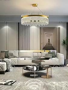 SXH Postmodern living room chandelier simple high-end light luxury elegant crystal dining room LED Energy-saving Nordic-style bedroom pendant light