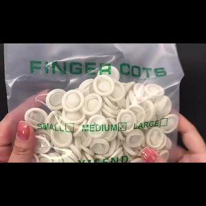 finger cots 100g Tattoo and embroidery supplies White latex Powder-free dust-free anti-static Beauty and manicure rubber gloves