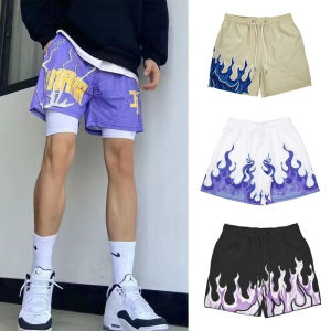 Z1BEE【S-3XL】 Mens Basketball Shorts Mesh Quick Dry Lightweight Streetwear Summer Sports Pants Blue Purple Green