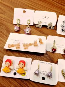 6E Stylish silver post Earrings - Designs with S925 Posts! red bear 3 in 1 2 way butterfly loop earring drop earring stud earring