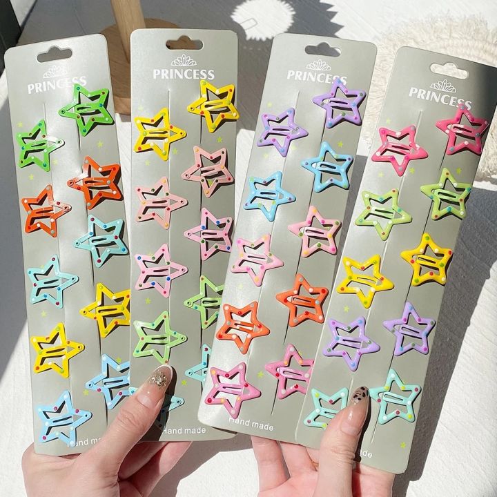 5 Pack Korean Style Colorful Hair Clips Cute Star Girls Small BB Hair ...