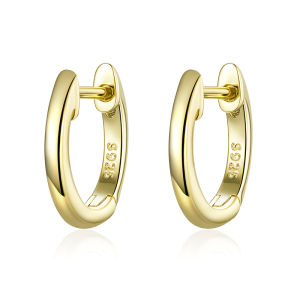 BAMOER Tiny Hoop Earrings for Women Gold Color 925 Sterling Silver Small Ear Hoops Female Jewelry Fashion SCE808