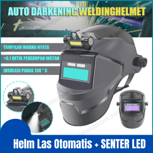 JAYA Helm Las full face Otomatis gelap terang listrik Auto Welding Mask with senter LED CLYNE