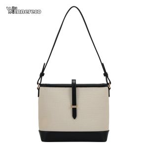 Trendy Large Bucket Bag for Women Vintage Look Crossbody Shoulder Bag for Fall and Daily Use