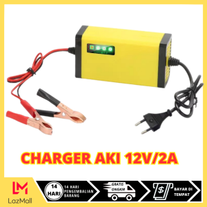 Charger Aki Portable 12V/2A Mobil Motor Accu Charger Portable 12Volt 2Ampere Charger Aki Portable 2A/12V 2A 12v Lariz Mall