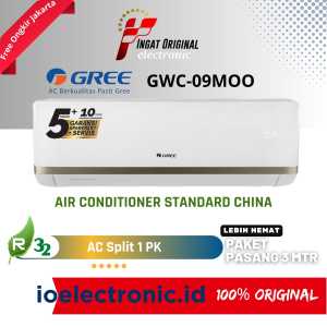 AC GREE 1 PK GWCO9MOO5S STANDAR NEW R32 FREE PASANG+ACESORIES MURAH