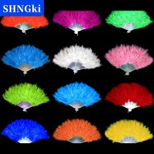 SHNGki 9 Màu Sắc Mới Trang Phục Đám Cưới Showgirl Nhảy Gấp Tay Lông Fan Ưa Thích