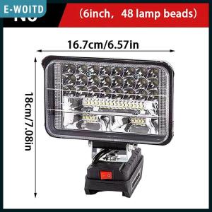 E-WOITD 18V Li ion Battery LED Work Light Portable 3 4 Inch Flashlight Flood Lamp for Car Repair and Garage Use
