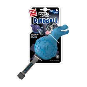 [GiGwi] Push-To-Mute Series: Dinoball | Interactive and Noiseless Playtime for Dogs | Your Choice Of Squeak Or Optional Quiet Mode