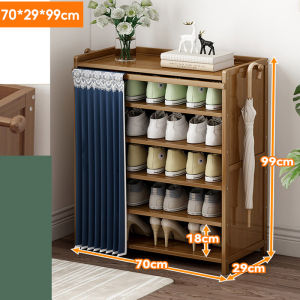 BOHO Tủ Giày Thông Minh Cửa Lùa cửa gấp gỗ tre tự nhiên kệ giày gỗ sơn bóng chống nước mối mọt cao cấp