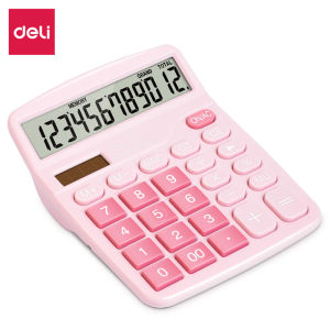 Deli Desktop Calculator / Kalkulator Meja 12 Digit Dual Power Layar LCD TE837C