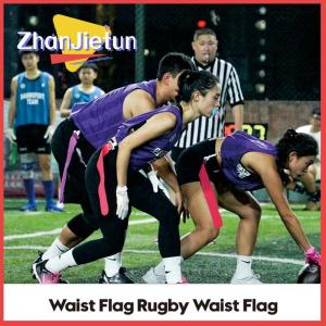 zhanjietun Flag Football Webbing Waist Flag Bright Color Adjustable Competition Training PVC American Soccer Waist Flag For