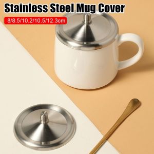 OWMXZL 1Pcs Heat Temperature Preserve Mug Cover 8/8.5/10.2/10.5/12.3cm with Convex Handle Cup Protective Cap Stainless Steel Sealing Lid Cup Accessories