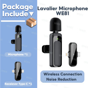 Mini Wireless Lapel Mic System Dual Lavalier with Magnetic Clip Type-C Charging Case 164ft Range Perfect for iPhone Android iPad Video Audio Recording Live Broadcast Gaming Podcasts