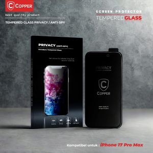 COPPER Tempered Glass For Iphone 17 Series | Air / Pro / Max | Anti Gores Privacy AntiSpy Full Glue