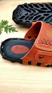 SANDAL KULIT PRIA SLIDE SOL KARET LENTUR