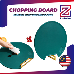 Z-Gadget⚡Round Standing Chopping Board Emerald Antibacterial Mildew Proof Plastic Round Vegetable Cutting Board Papan Pemotong