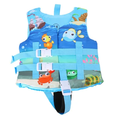 [Local Delivery] Kids Swimming Life Vest Cartoon Animals Print Flotage Life Jacket with Lockable Buckles for Girls Boys 2-12 Years