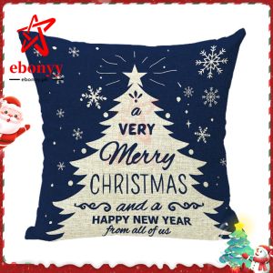 【COD】New Christmas Pillowcase Cute Home Cushion Cover Soft Square Throw Pillow Case Fluffy