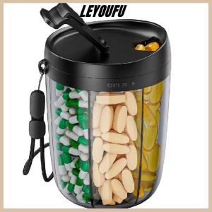 LEYOUFU Tổ chức chai thuốc lớn tổ chức bổ sung để giữ 6 loại vitamin khác nhau Hộp đựng thuốc có khả năng chống trộn và mở rộng