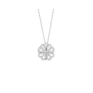 AE four-leaf clover necklace for women light luxury niche fashion with unique design clavicle chain with a multi-wear heart pendant