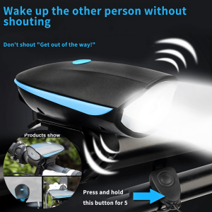 BERGARANSI TaffLED Lampu Depan Sepeda Led charger super terang Klakson XPG 1200mAh 250 Lumens 7588