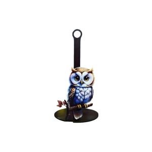 FUNG Cute Tissue Holder Cartoon Wooden Base Roll Paper Standing Rack Flower Decoration Kitchen Towel Rack For Kitchen