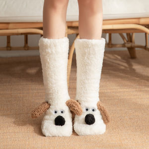 Sleep Socks Fall/winter Warm Socks Comfortable Touch Cartoon Cute Fall Asleep Thickening Mid-calf