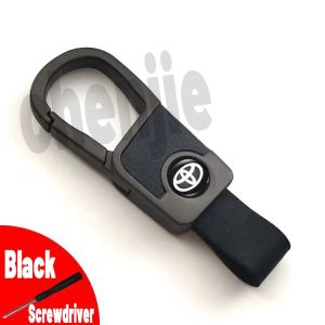 Móc Khóa Xe Hơi Bằng Da Bò Chất Lượng Cao/Móc Chìa Khóa Kim Loại Thời Trang Phụ Kiện Xe Hơi Cho Toyota Vios Fortuner Innova Corolla Altis Hiace Avanza Land Cruiser Hilux Camry Wigo RAV4 Revo Corolla Yaris Previa FJ Alphard Prado